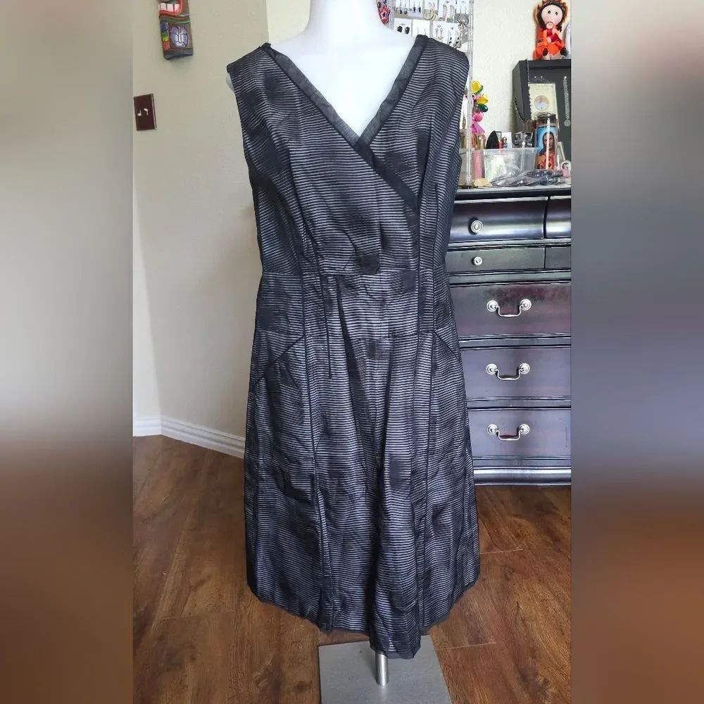 Rene Lezard Black Gray & Black Dress